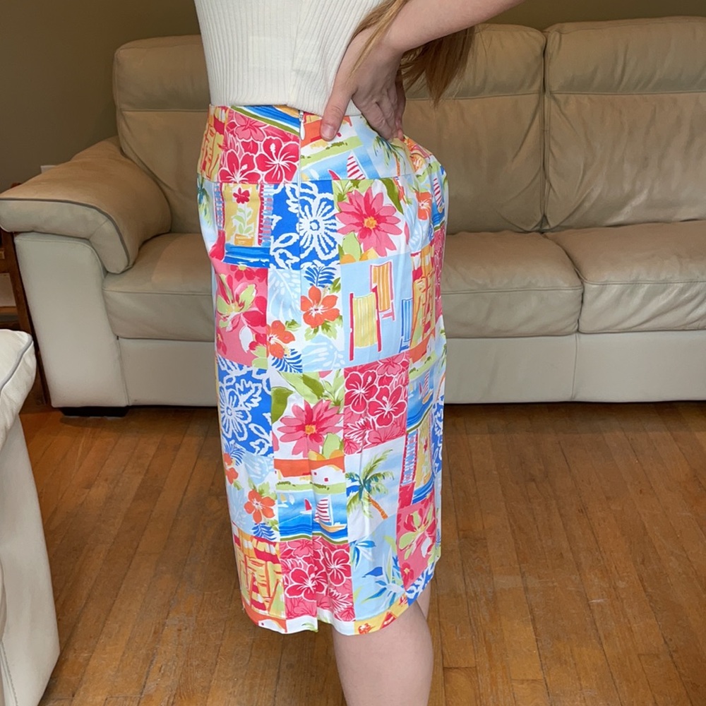 Talbots Bright Vacation Pattern Pencil Skirt - image 2